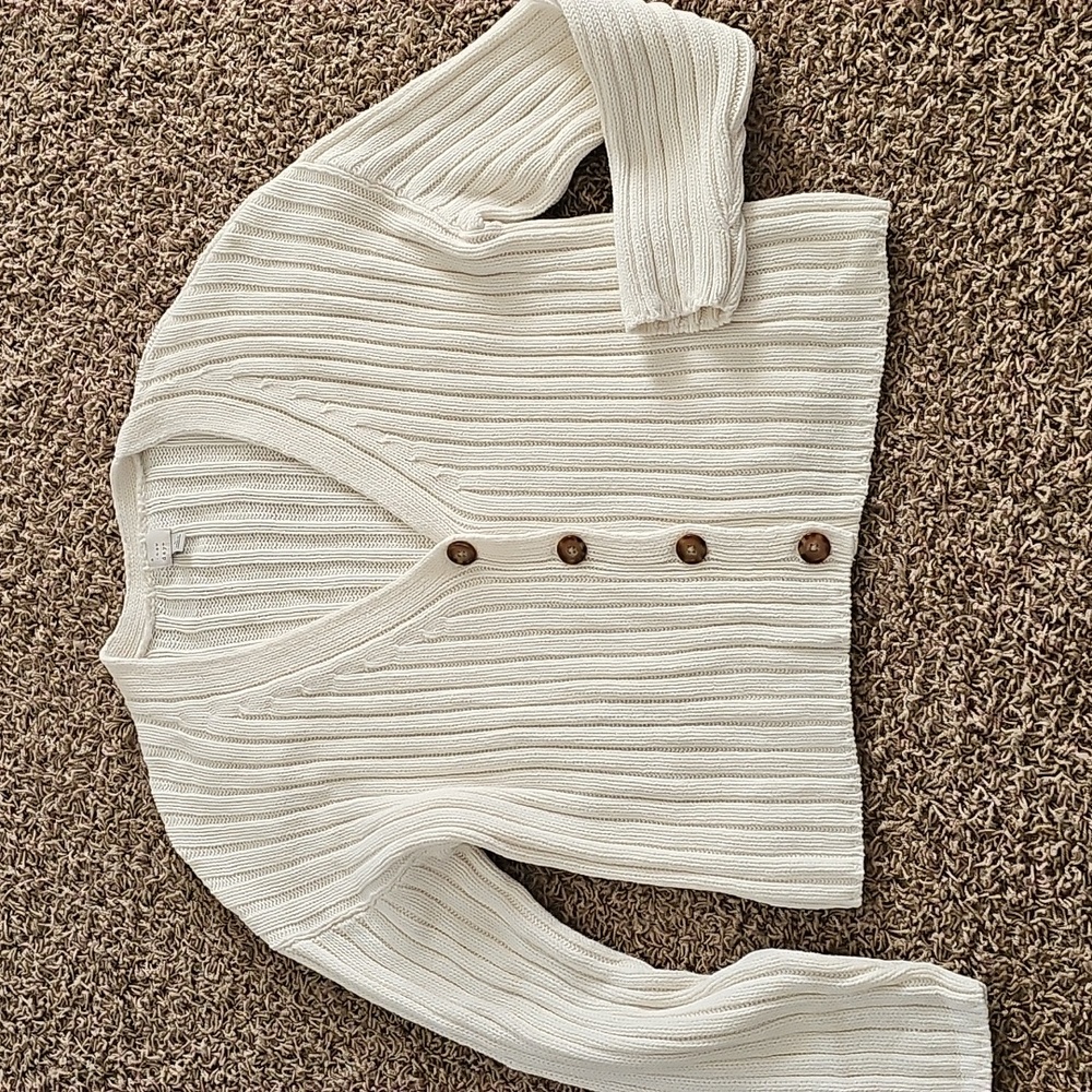 a new day Ivory Button-Up Cardigan size L